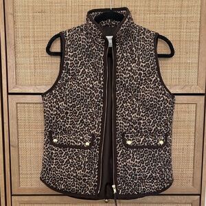 J. Crew Brown Leopard Print Women's Vest
